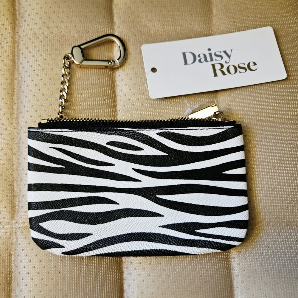 Daisy Rose Zebra Print Coin Pouch/Card Holder